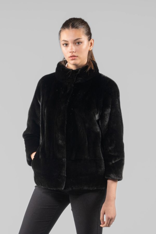 Blackglama Mink Fur Jacket With 7/8 Sleeves