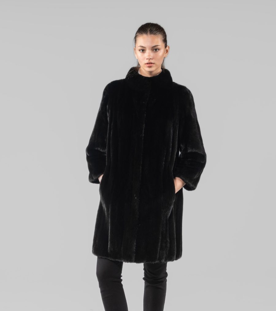 Blackglama Mink Fur Jacket With Front Zipper - Real Fur Coats