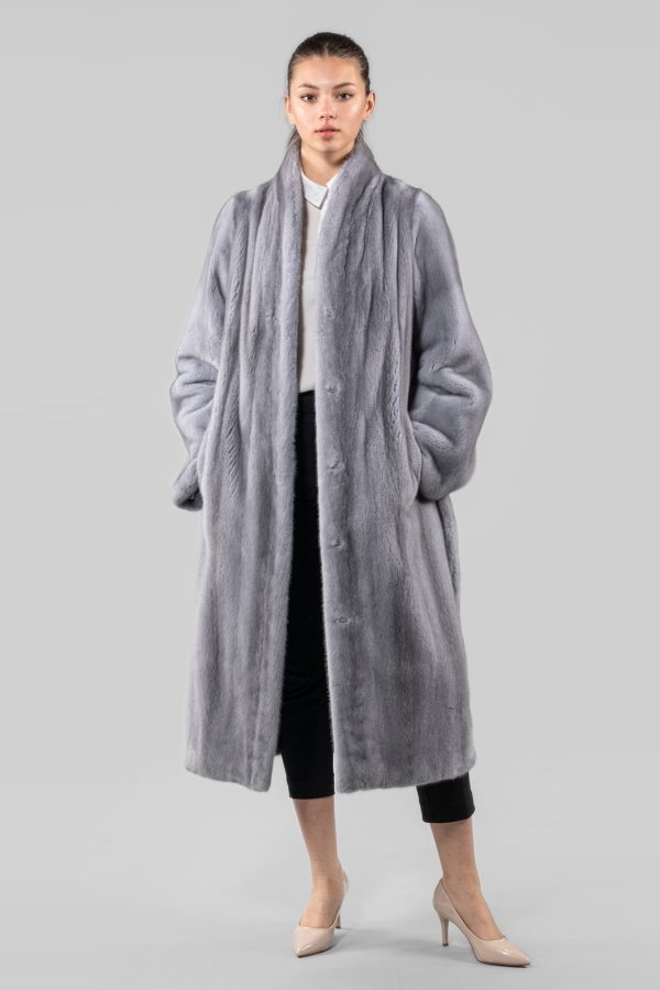 Sapphire Mink Fur Coat With Belt