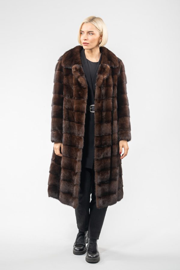 Mahogany Layered Long Mink Fur Jacket