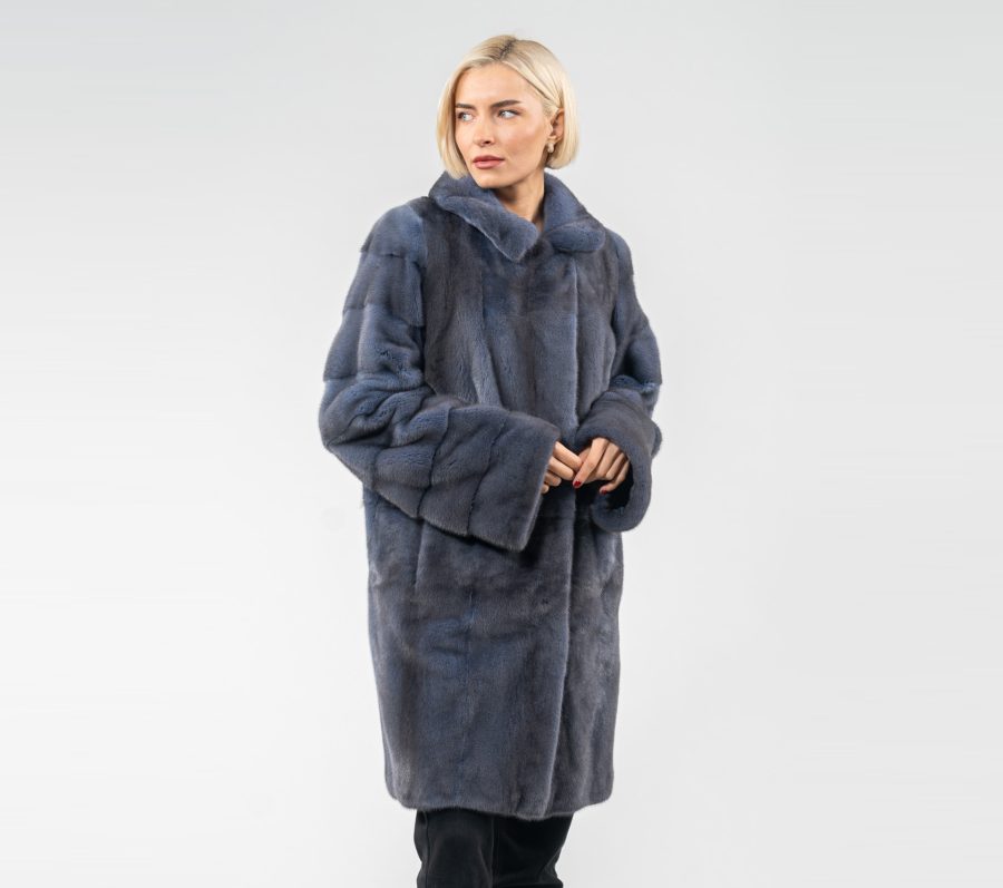 Skin-On-Skin Marlin Blue Mink Fur Jacket