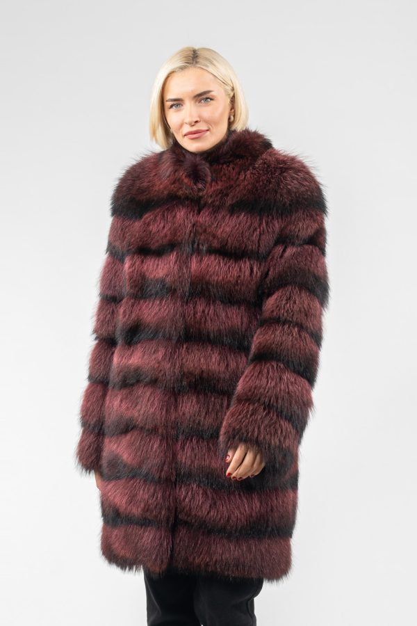 Burgundy Raccoon Fur Jacket