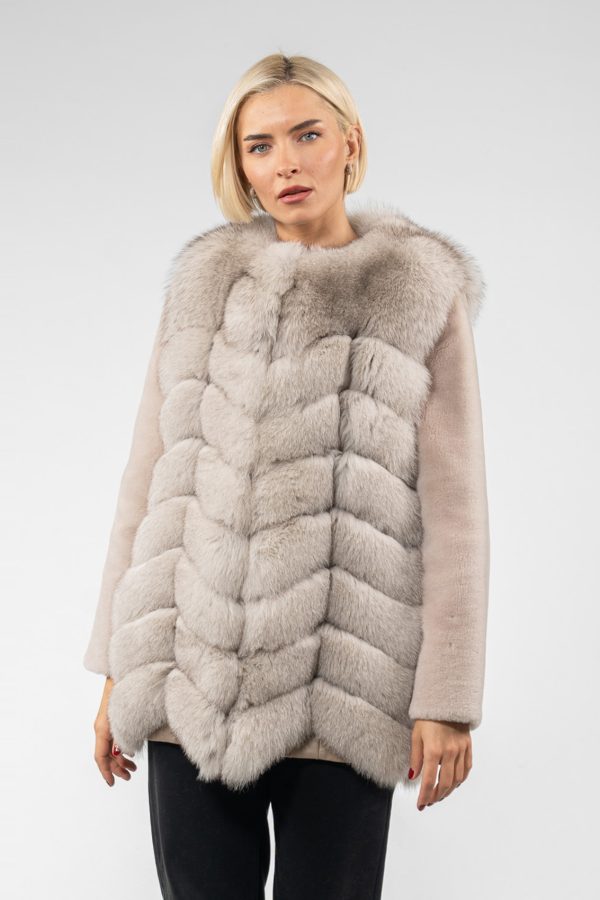 White Sand Fox Fur Jacket