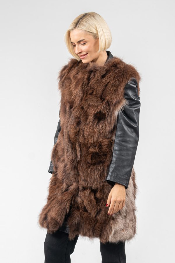 Pieced Long Fox Fur Vest