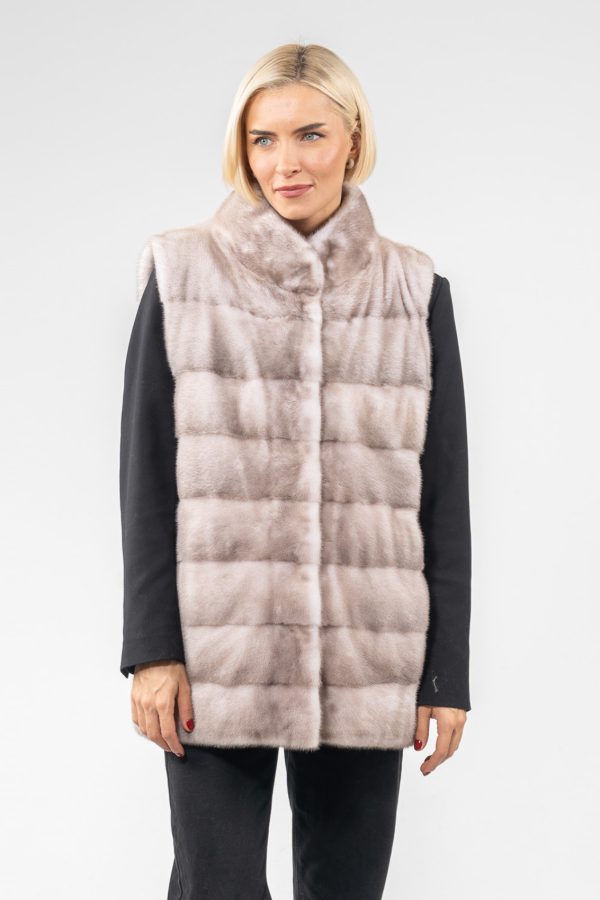 Discolored Silver Mink Fur Vest