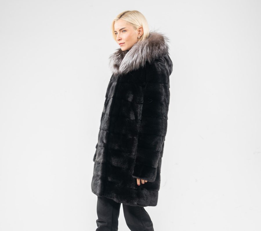 Parka Mink Coat With Fox Fur Hood