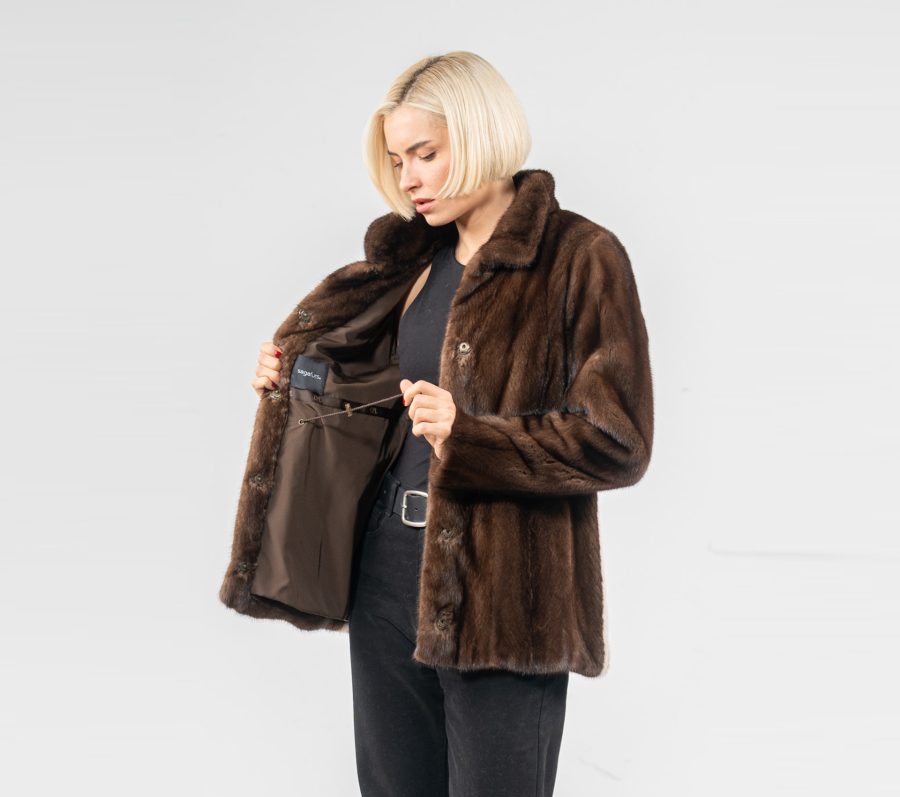 Demi Buff Female Let Out Mink Fur Jacket