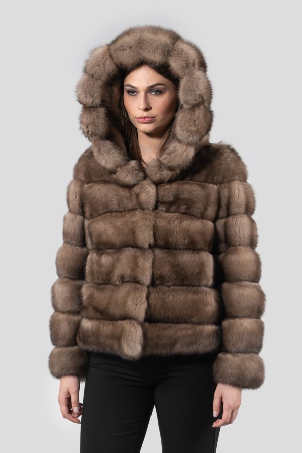 Sable Short Fur Jacket With Hood