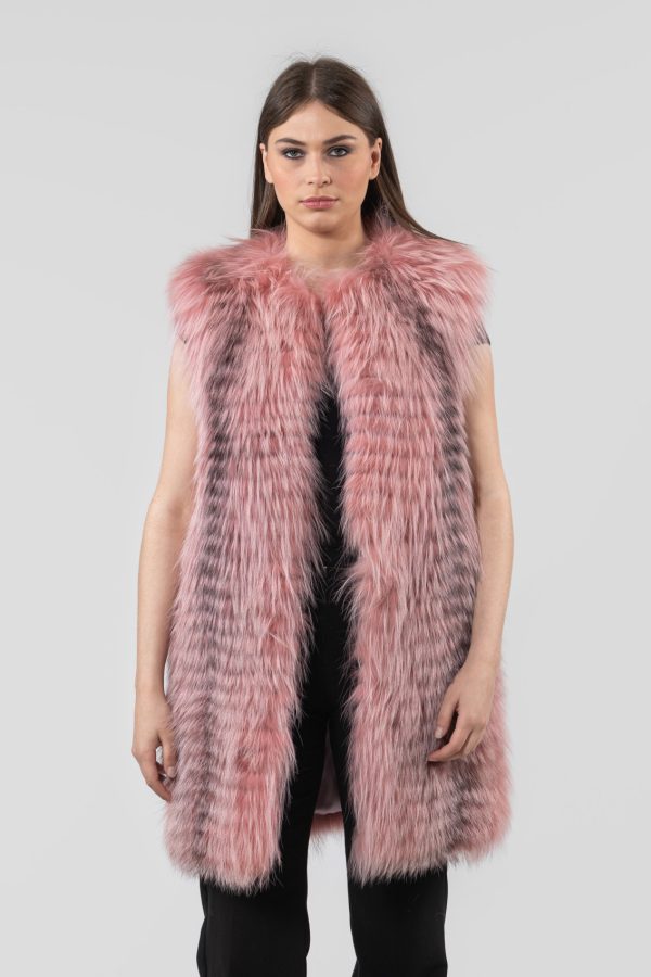 Pink Fox Fur Vest