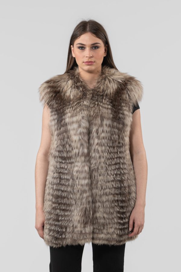 Light Beige Fox Fur Vest
