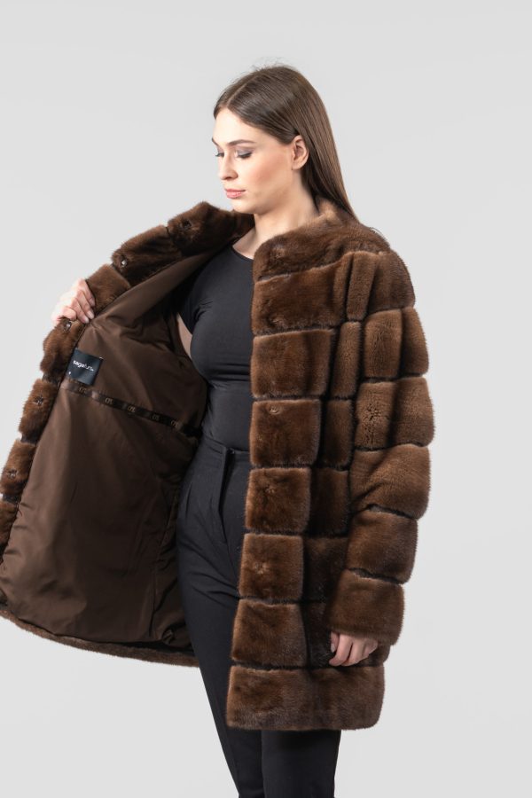 Demi Buff Mink Fur Jacket With Belt