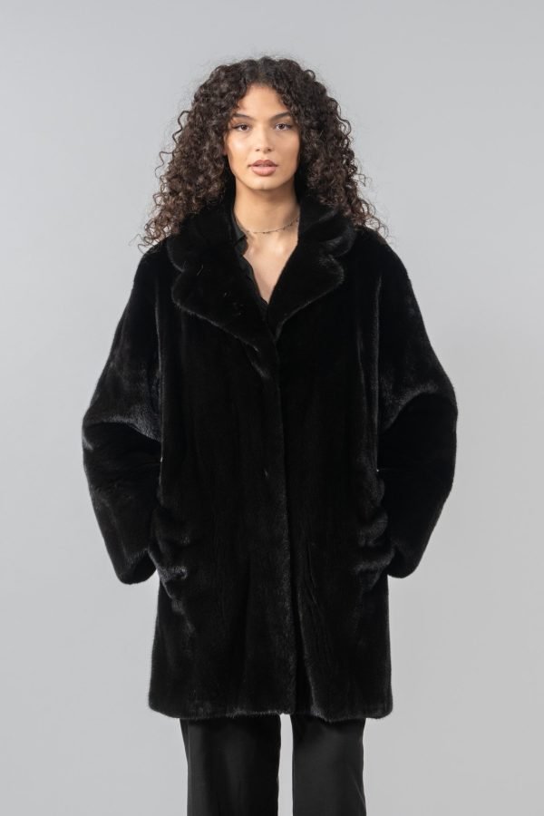 Notched Collar Blackglama Mink Fur Jacket Notched Collar Blackglama Mink Fur Jacket