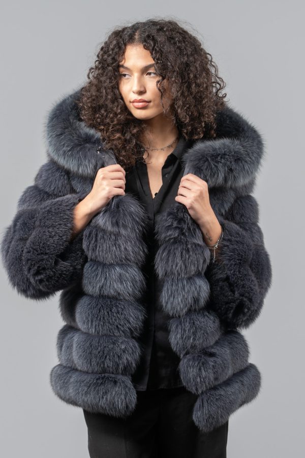 Carbon Gray Fox Fur Jacket