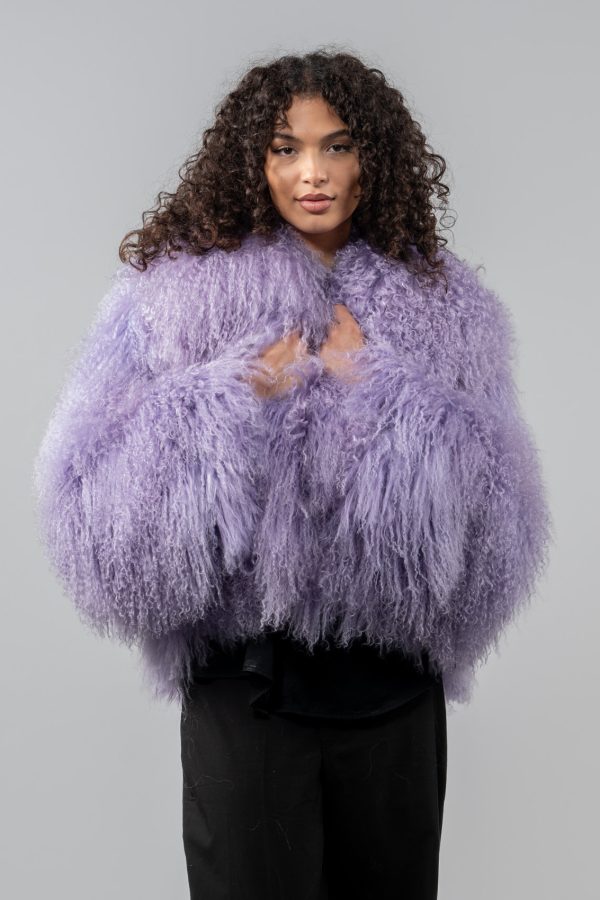 Purple Mongolian Fur Jacket
