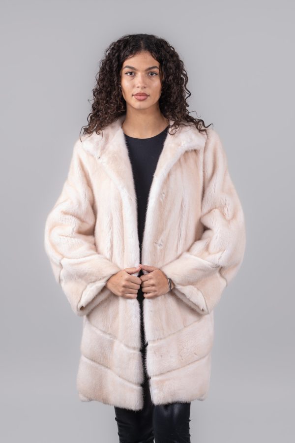Diagonal Pearl Mink Fur Jacket