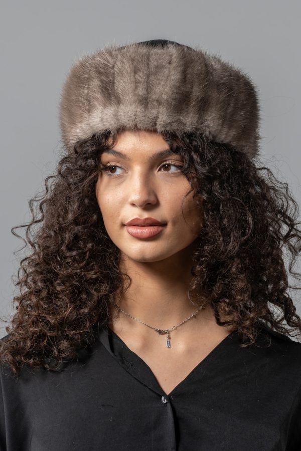 Beige Mink Fur Hat