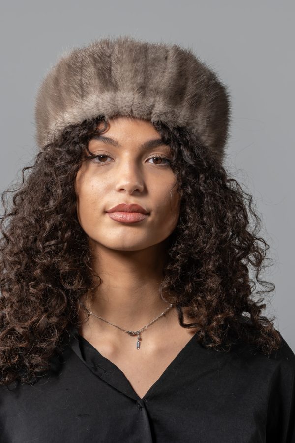 Beige Mink Fur Hat
