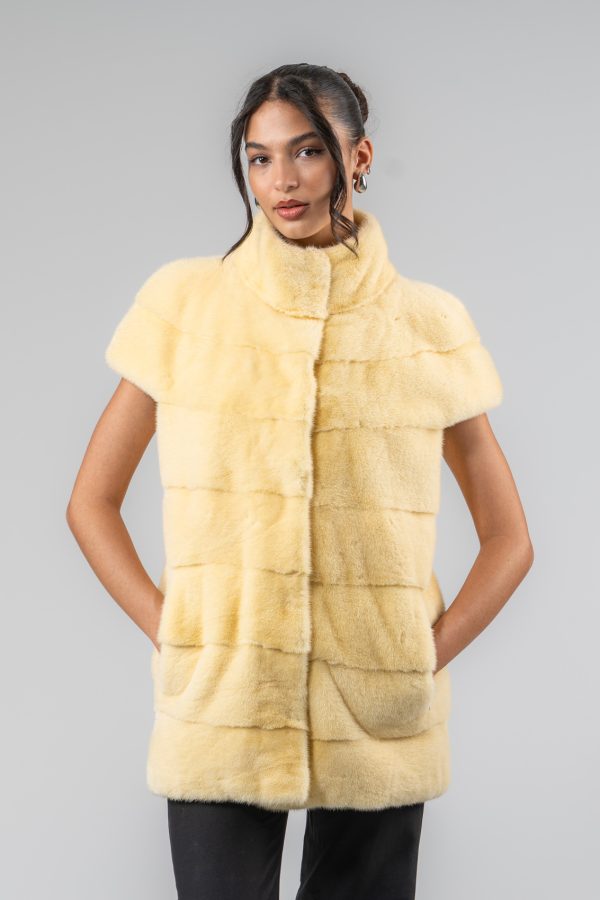 Pastel Yellow Mink Fur Vest