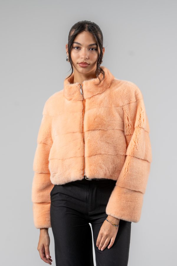 Light Orange Mink Fur Jacket