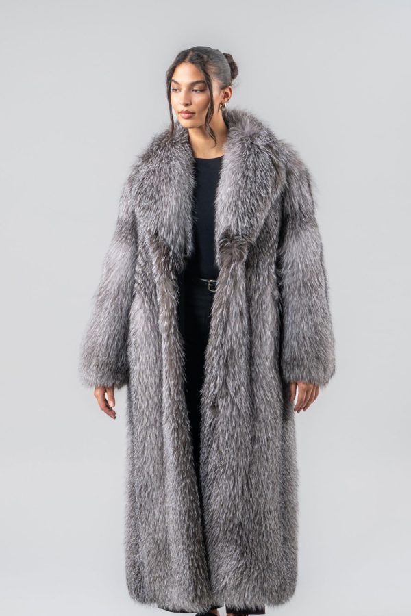Full Length Blue Frost Fox Fur Coat