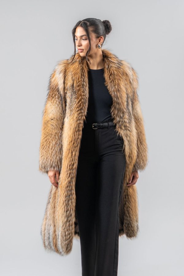 Gold Cross Fox Fur Coat