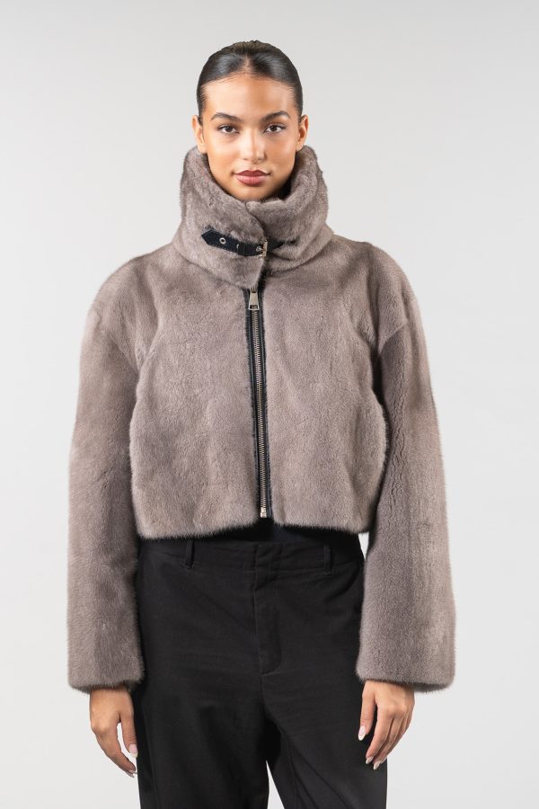 Silver Short Mink Jacket . Silver Short Mink Jacket .