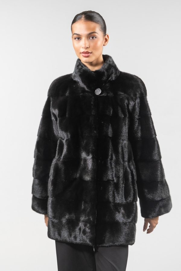 Mink Black Velvet Horizontal Jacket