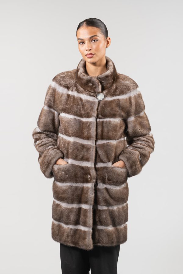 Two-Tone Horizontal Mink Fur Jacket Two-Tone Horizontal Mink Fur Jacket