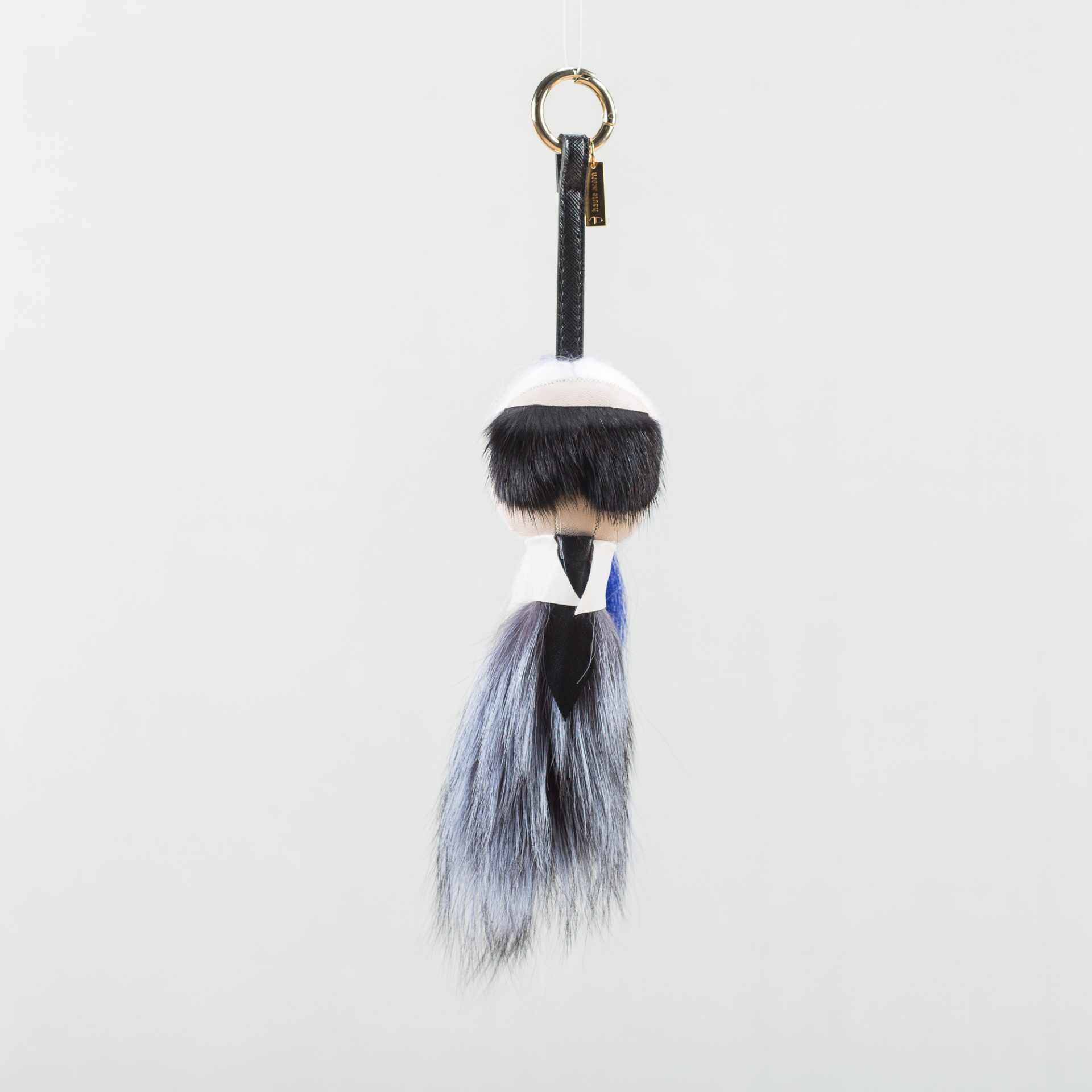 The Blue Notorious K Fur Bag Charm. 100% Real Fur Keychains