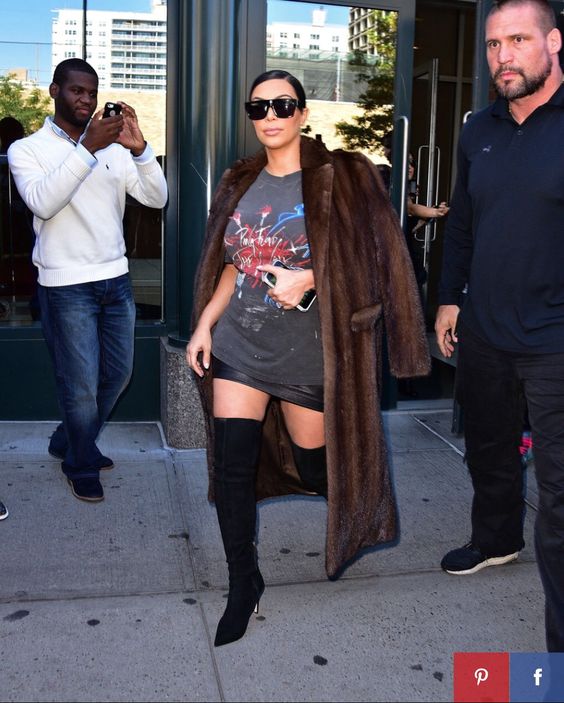 Kim kardashian fur coat