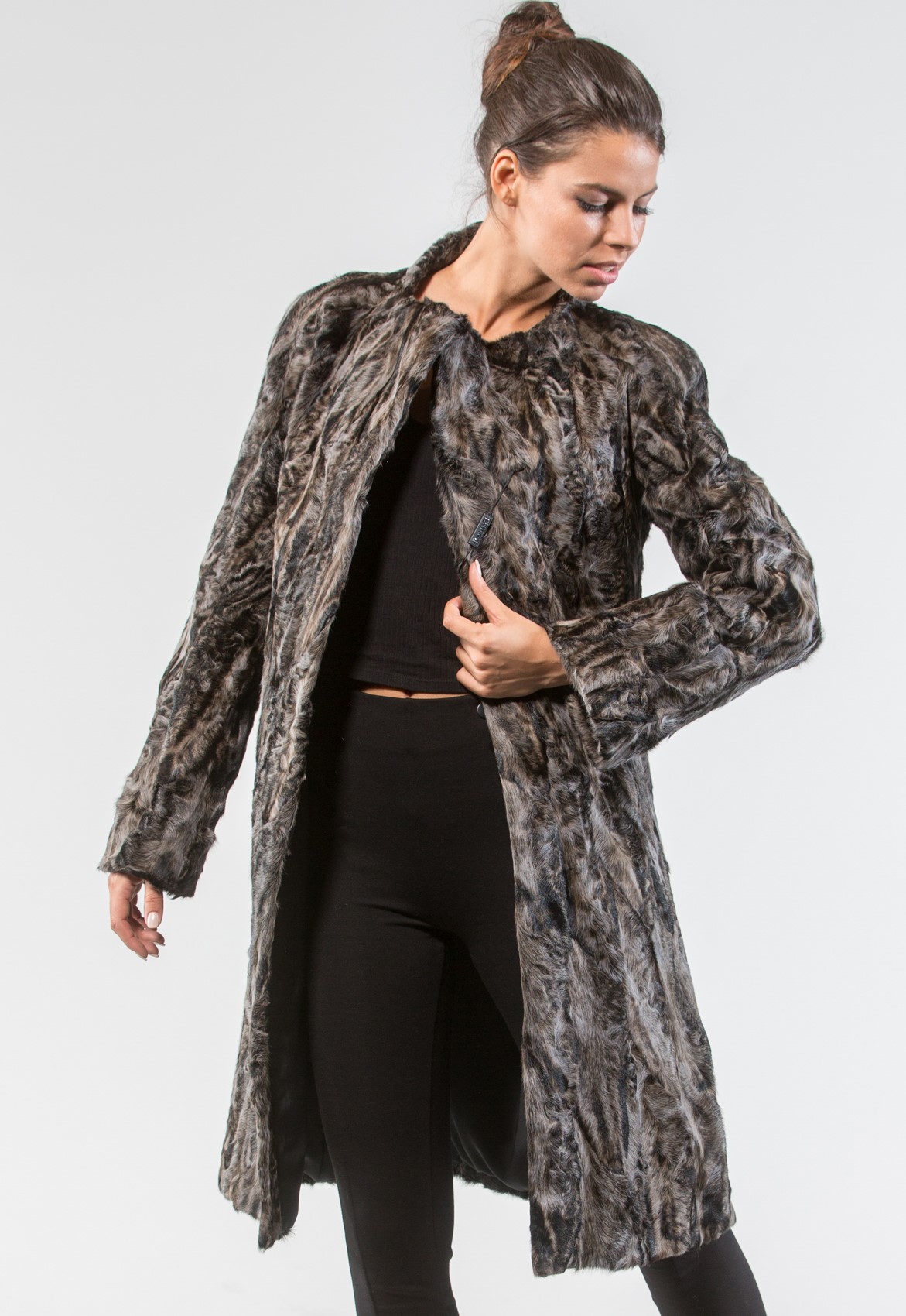Azure Astrakhan Long Fur Jacket .100% Real Fur Coats and Accessories.