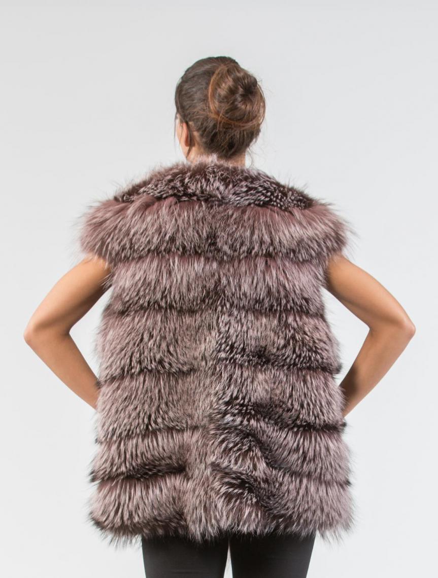 Light Pink Fox Fur Vest. Real Fur Coats and Accessories.