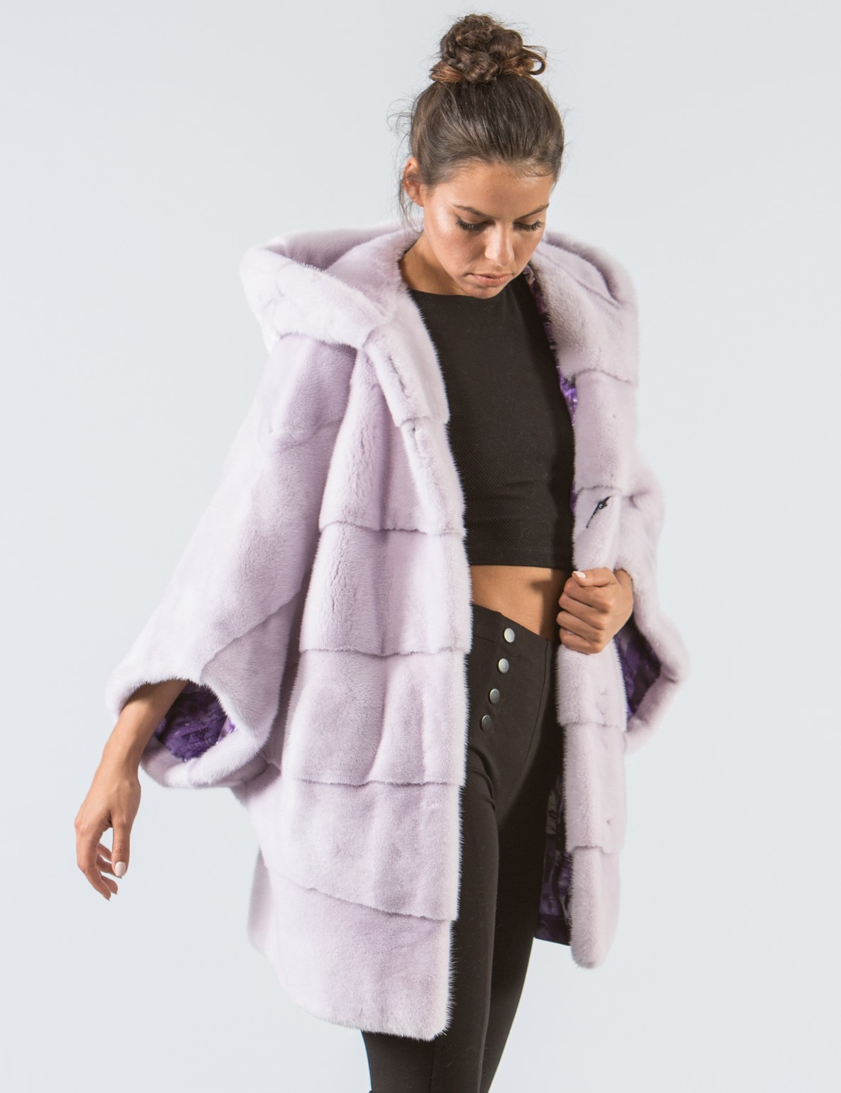 Mauve Mink Fur Jacket - 100% Real Fur Coats - Haute Acorn