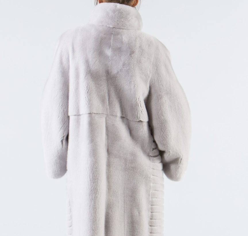 Silver Gray Mink Fur Coat - 100% Real Fur Coats - Haute Acorn