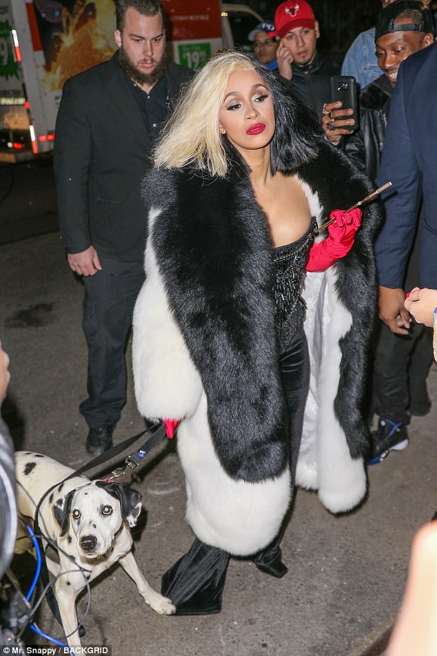 Cardi B as Cruella De Vil in glamorous fur coat