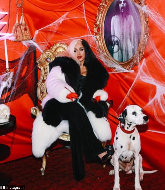Cardi B Turns Into Cruella De Vil For, Cruella Dalmatian Fur Coat