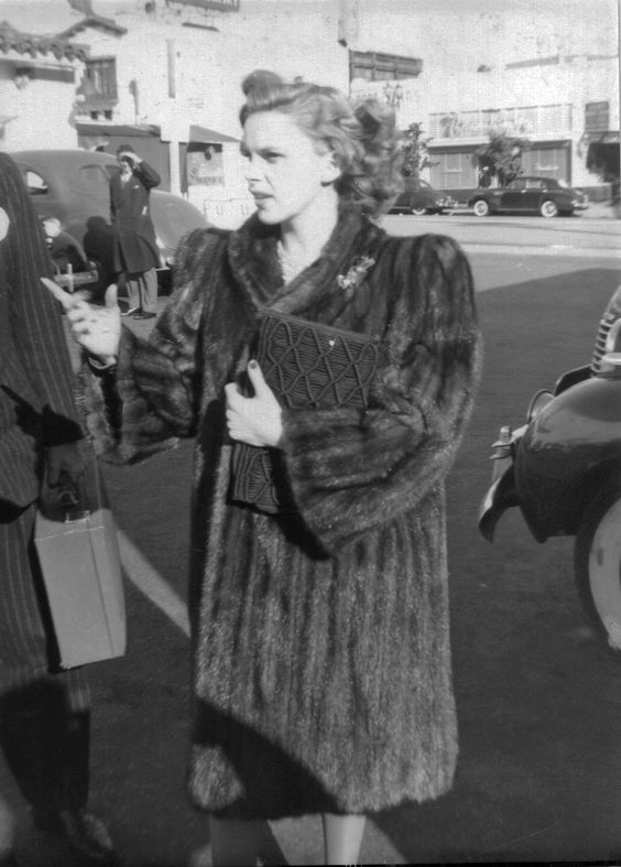 Judy Garland wearing mink coat 1943