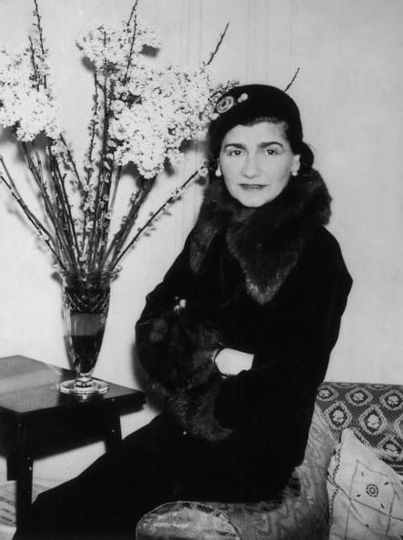 Mademoiselle Gabrielle 'Coco' Chanel in vintage fur coat 1920s