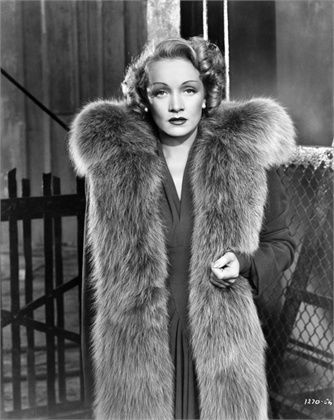 Marlene Dietrich wearing vintage fur 1930