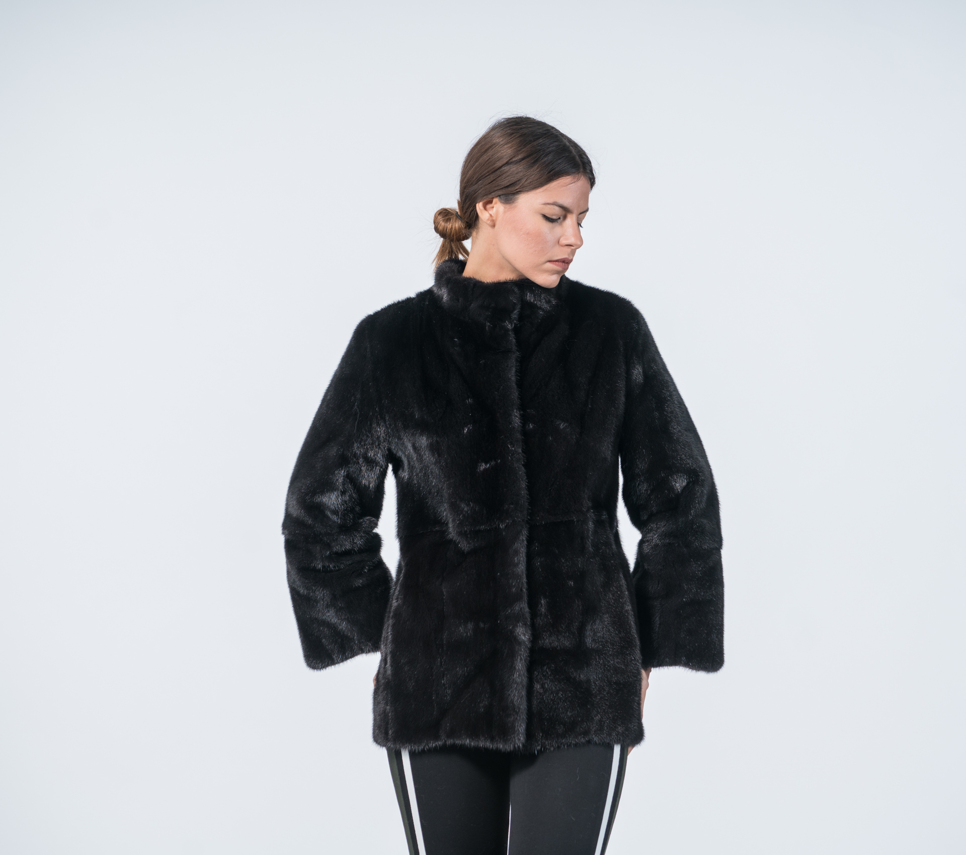 short fur black jacket