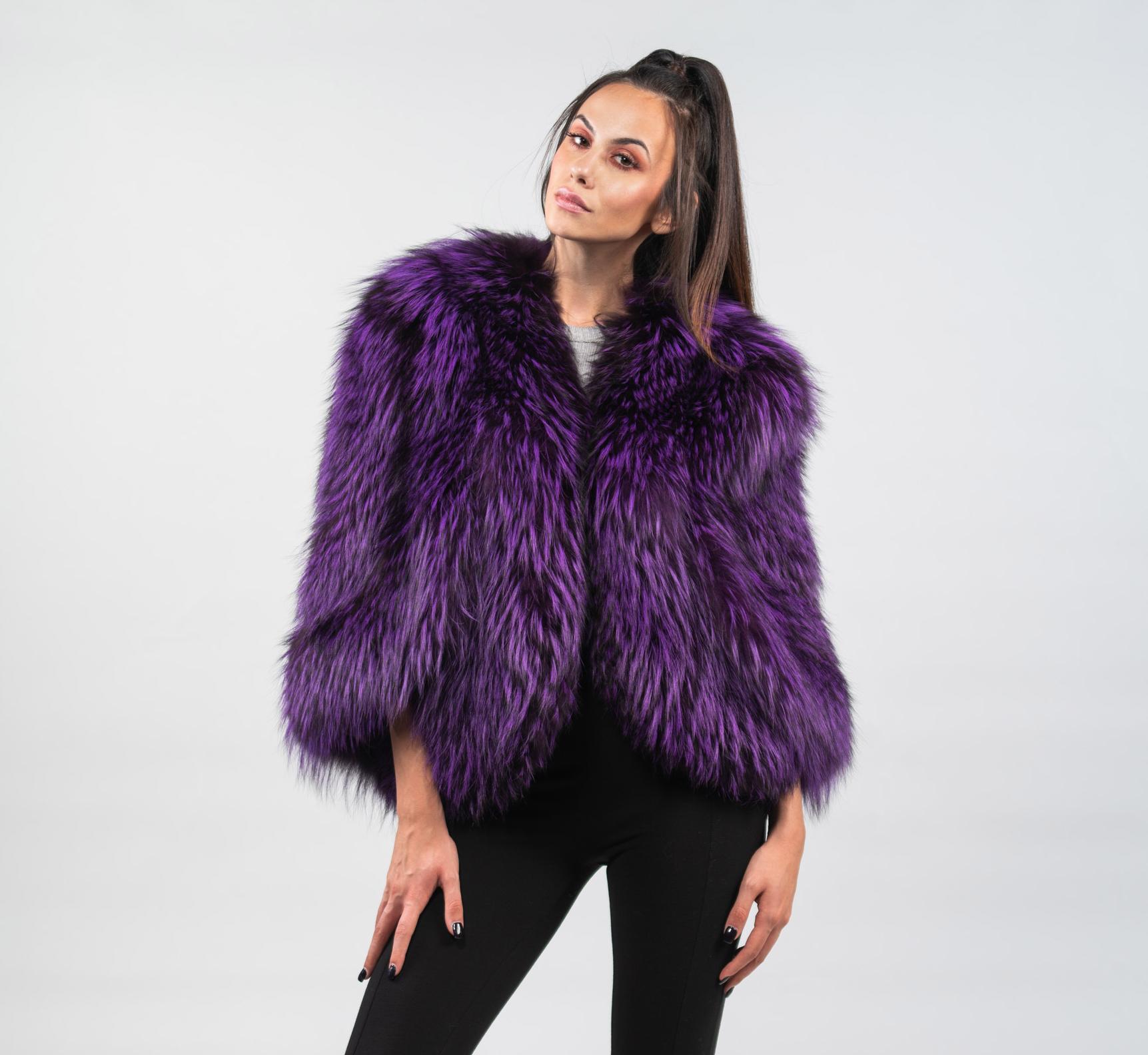 Black Fox Fur Cape. 100% Real Fur Coats- Haute Acorn