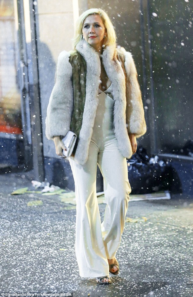 Maggie Gyllenhaal fur jacket