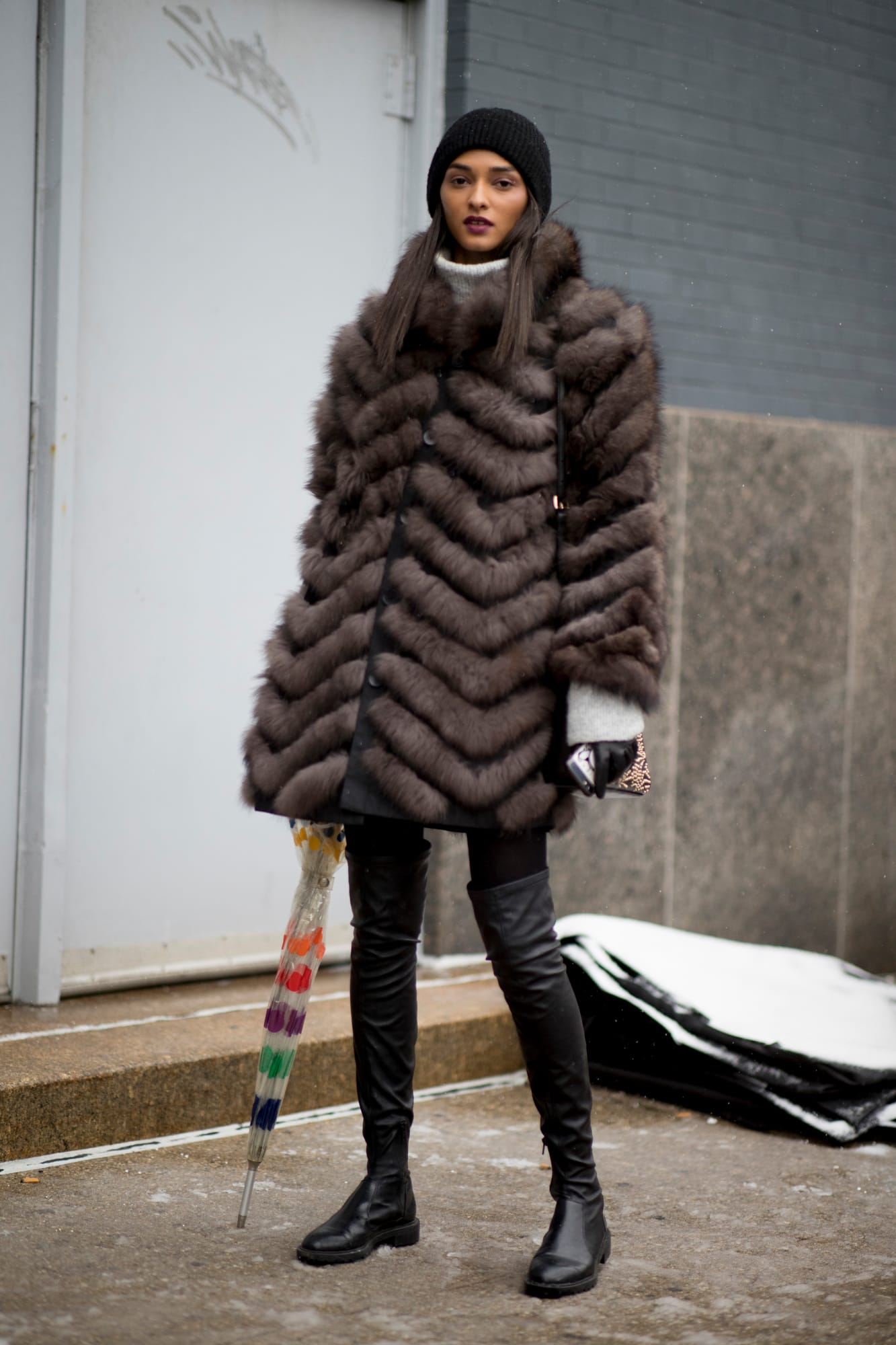 Sable Fur coat in new-york-fashion-week-street-style-fall-2019-