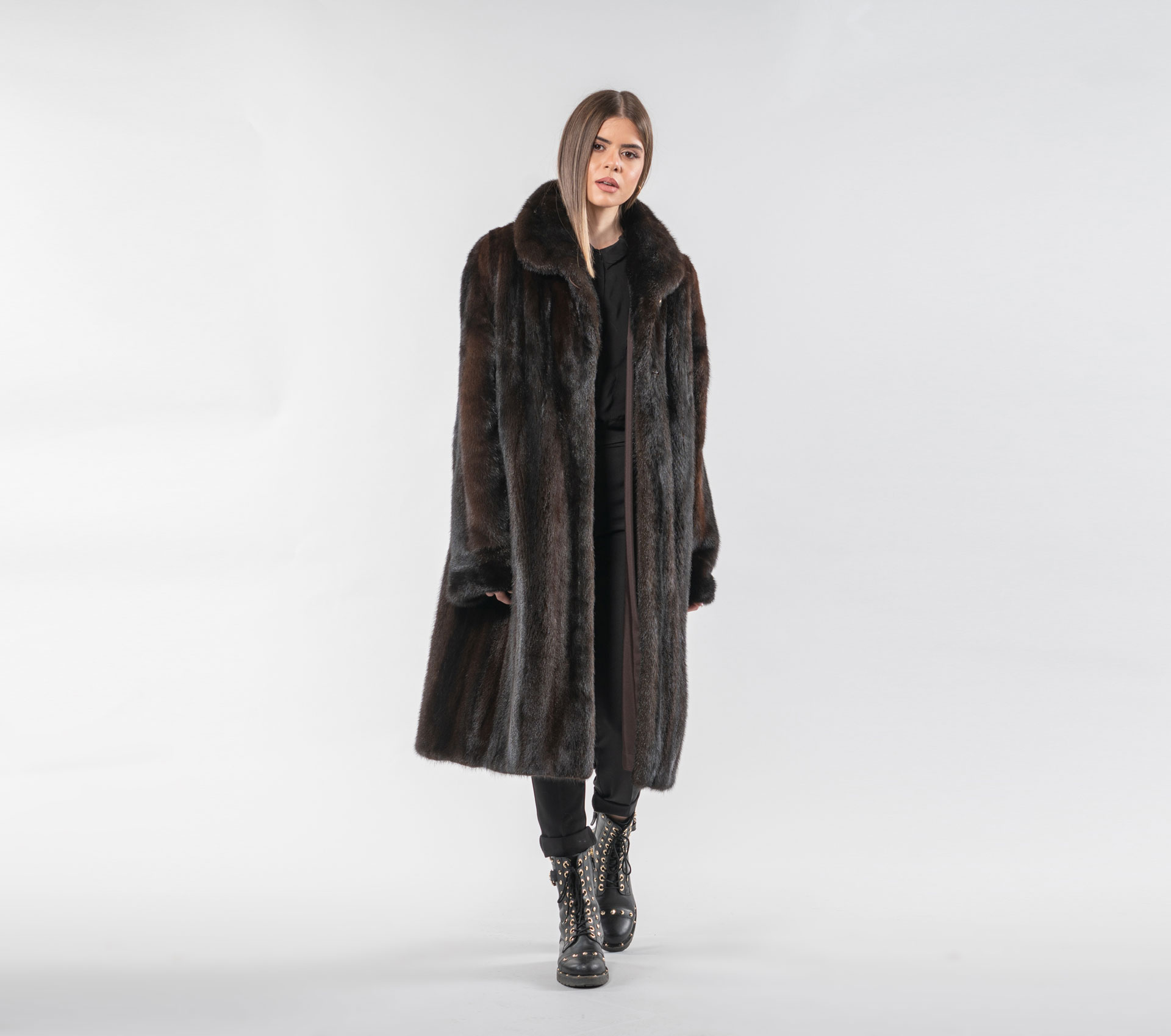 Vintage Dark Brown Mink Coat -100% Real Fur Coats - Haute Acorn