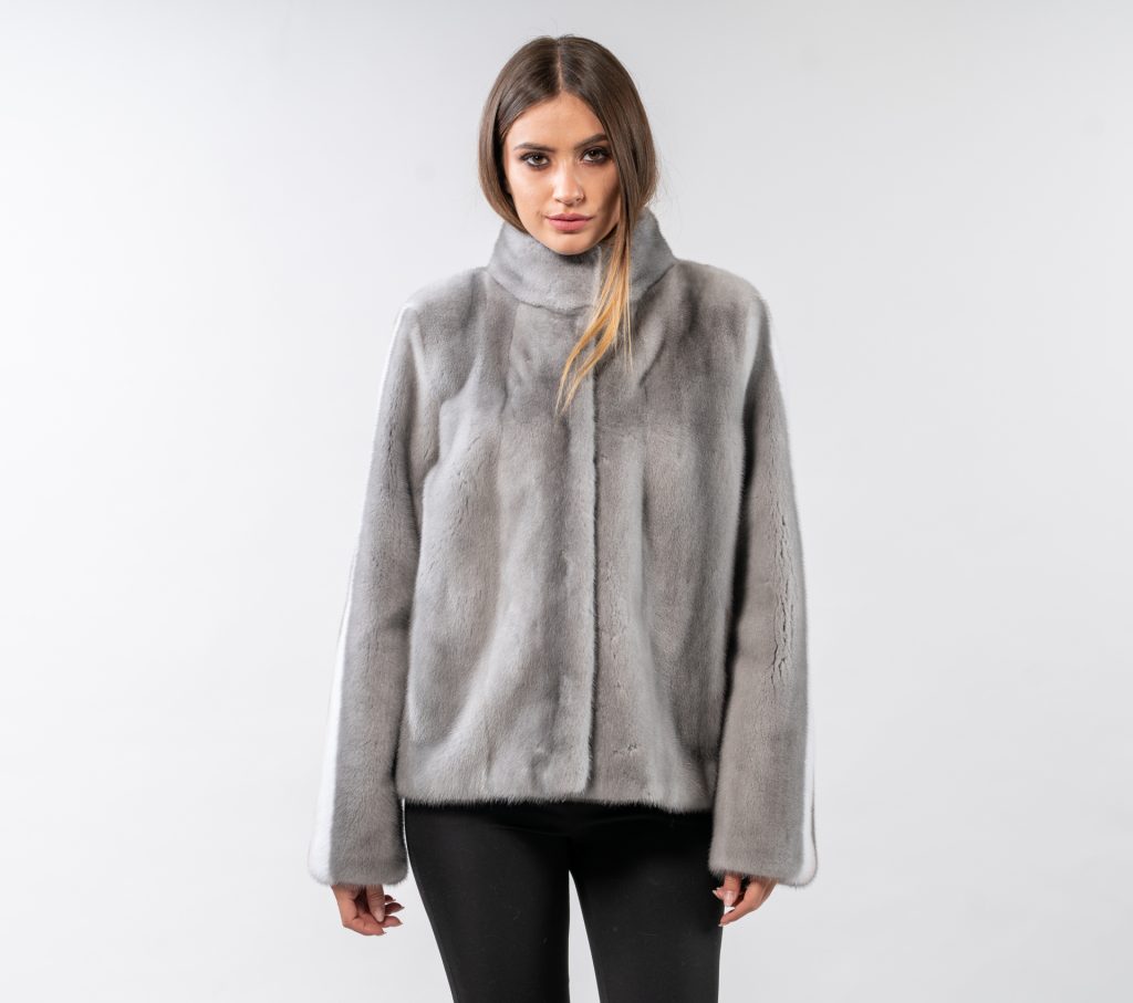 Sapphire Short Mink Fur Jacket - 100% Real Fur - Haute Acorn
