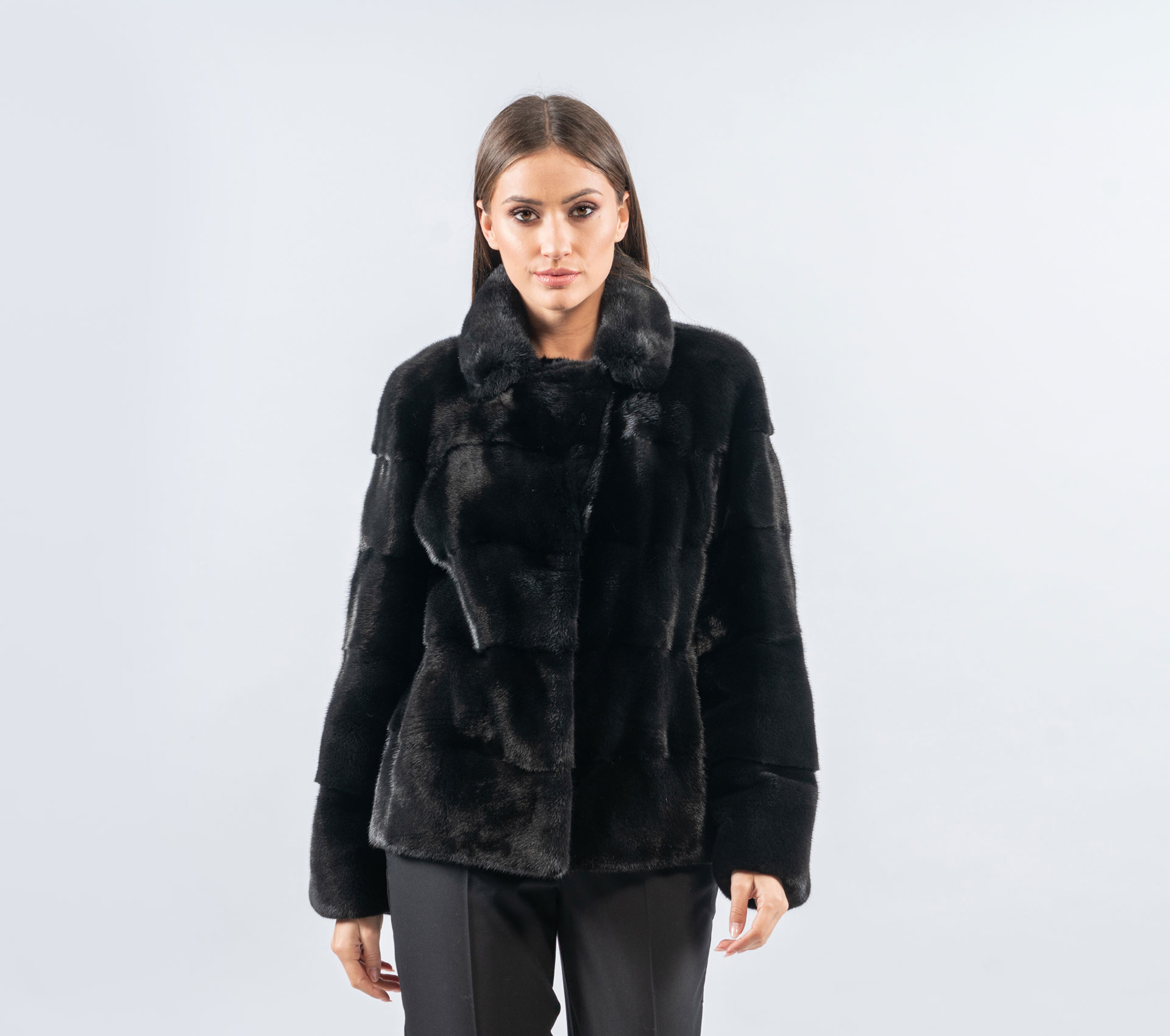 Black Velvet Mink Fur Jacket - 100% Real Fur - Haute Acorn