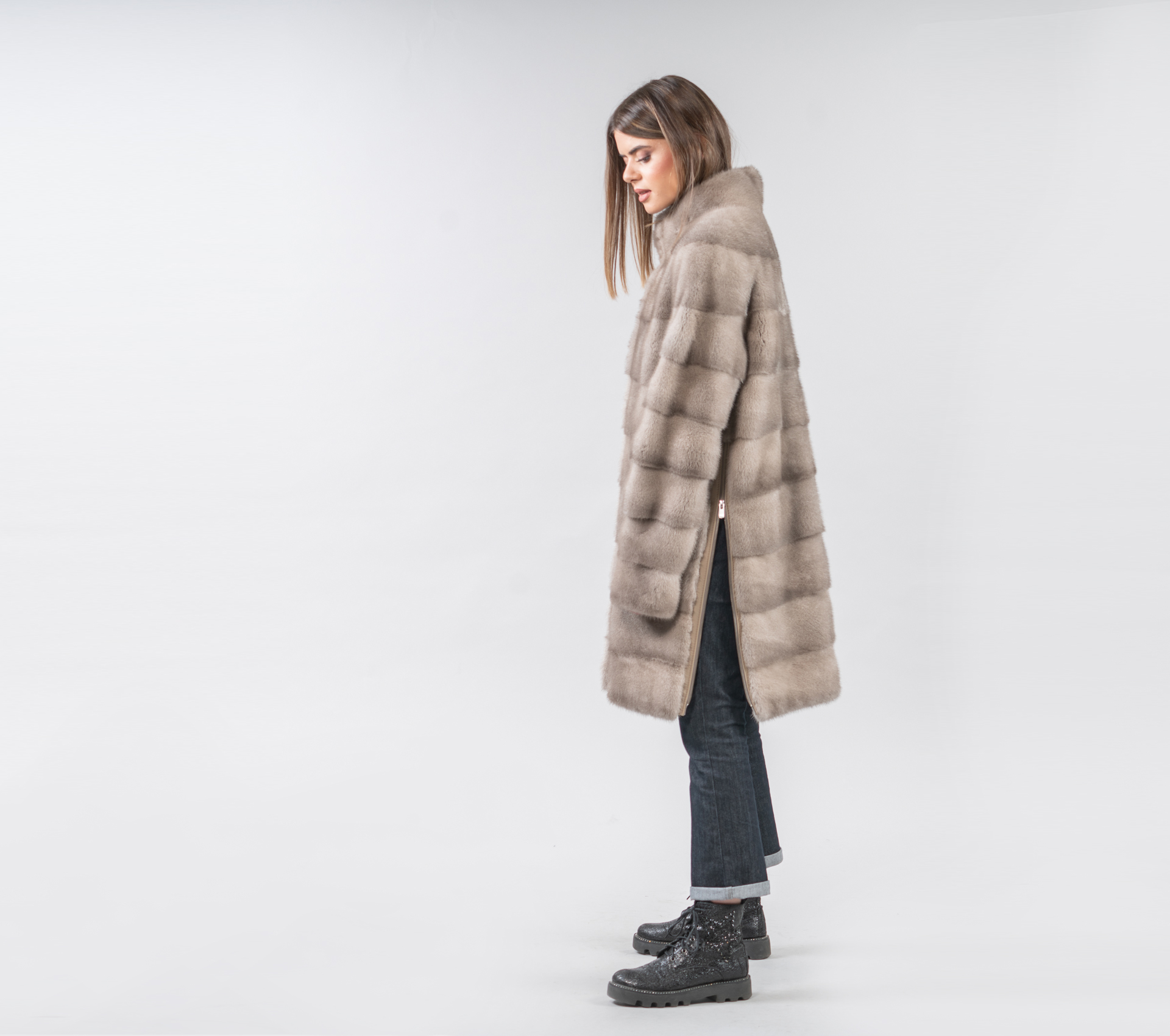 Silver Mink Fur Jacket - 100% Real Fur - Haute Acorn