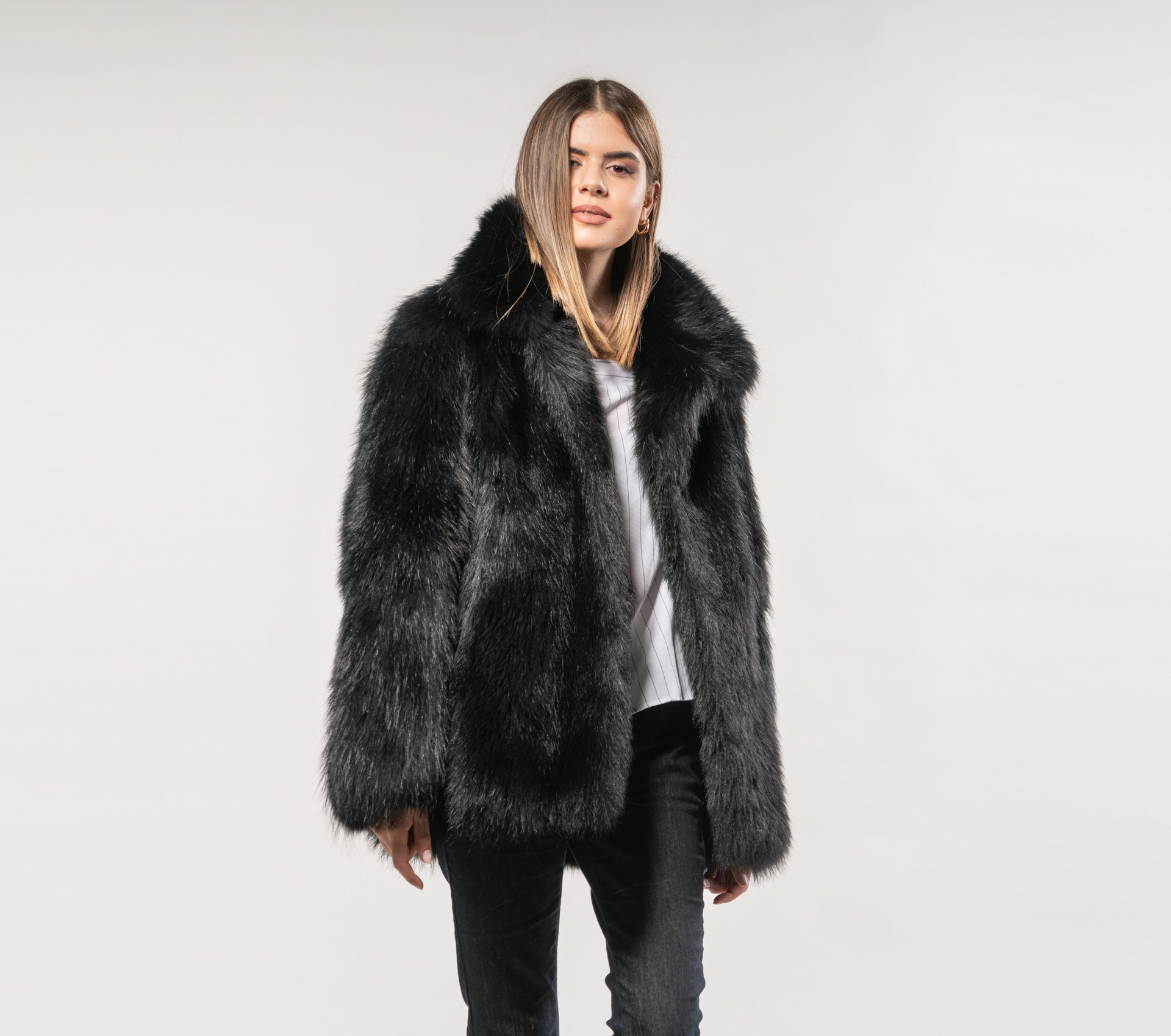 Black Raccoon Fur Coat - 100% Real Fur - Haute Acorn
