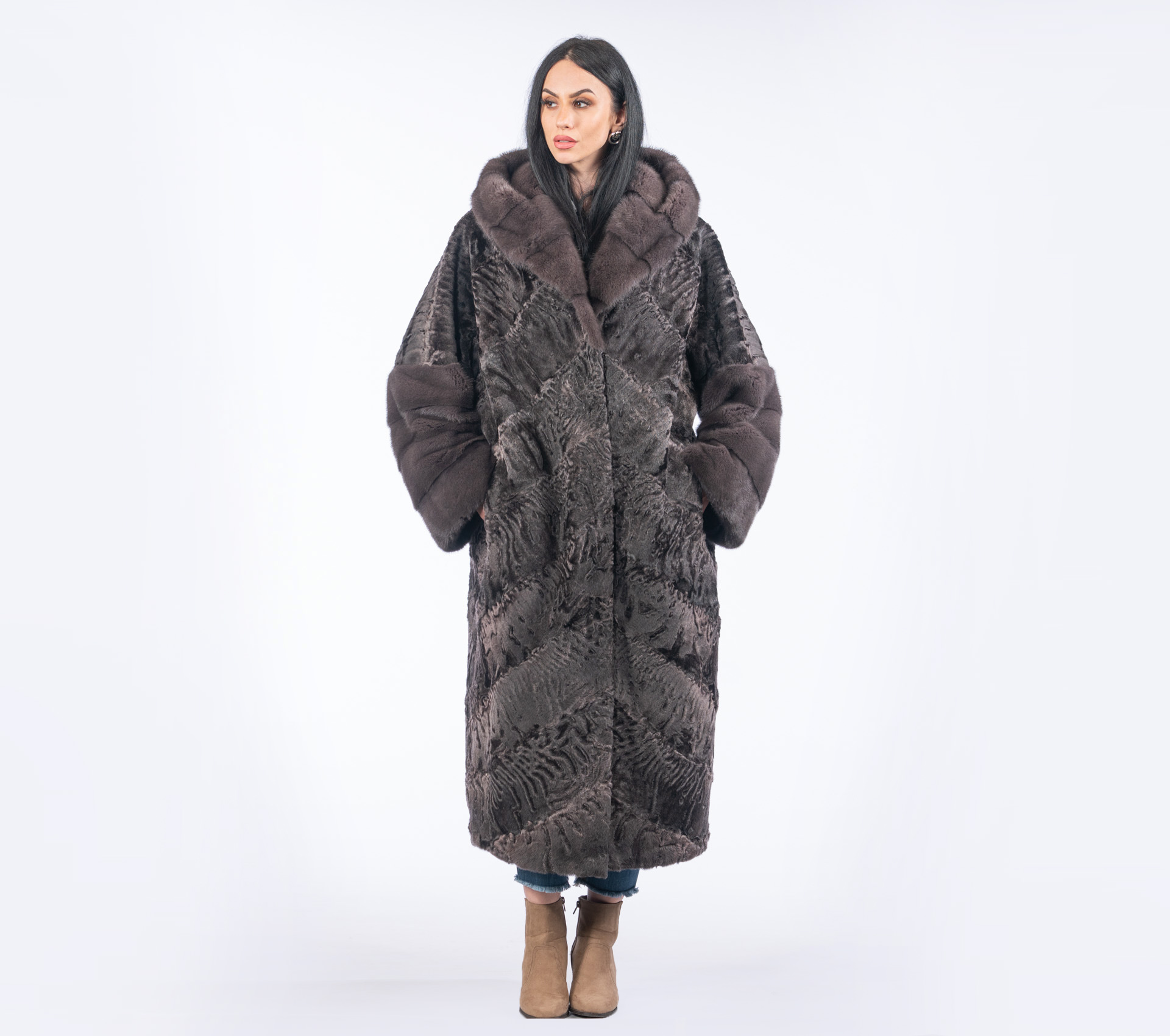 Mocha Astrakhan Fur Coat