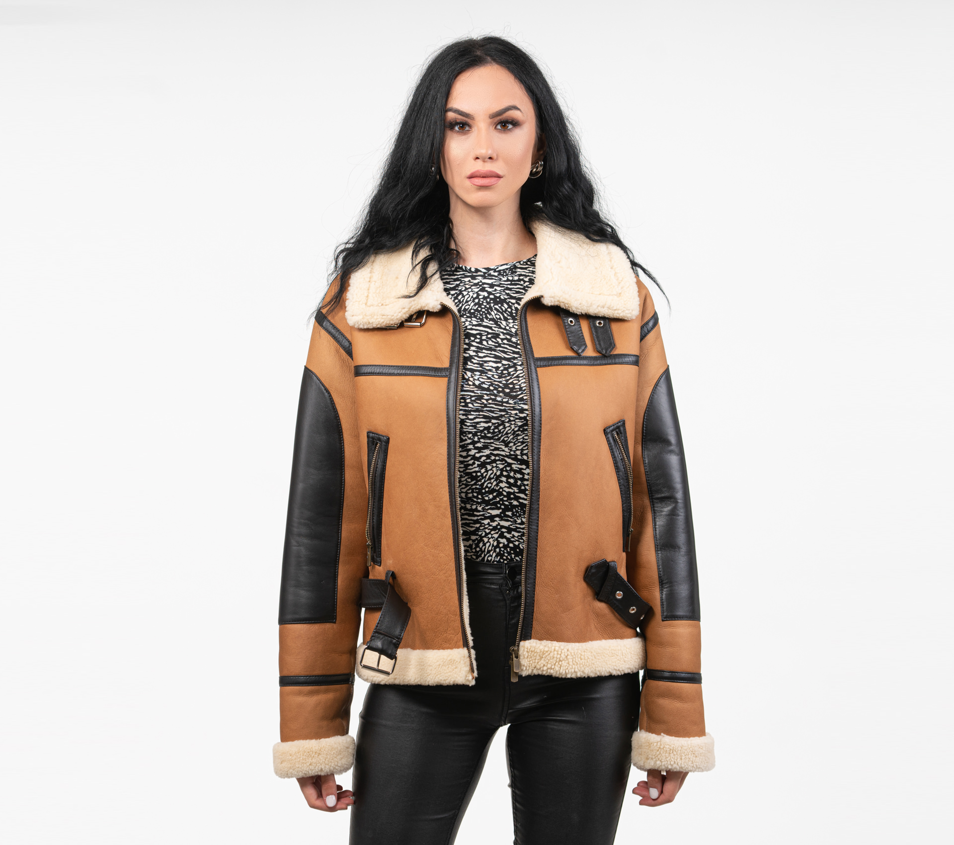 Nappa Leather Sheepskin Jacket- 100% Real Fur - Haute Acorn